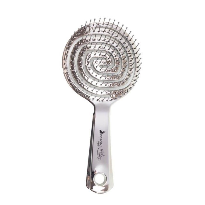 Nascita Pro 3D Flexi Kontrol Açma Tarama Saç Fırçası Gümüş - 1