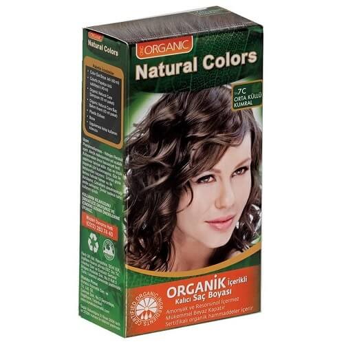Natural Colors Organik Saç Boyası 7C Orta Küllü Kumral
