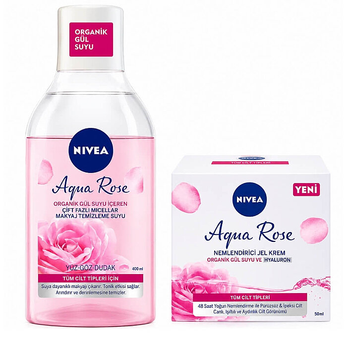 Nivea Aqua Rose Jel Krem 50 Ml + Makyaj Temizleme Suyu 400 Ml Set - 1