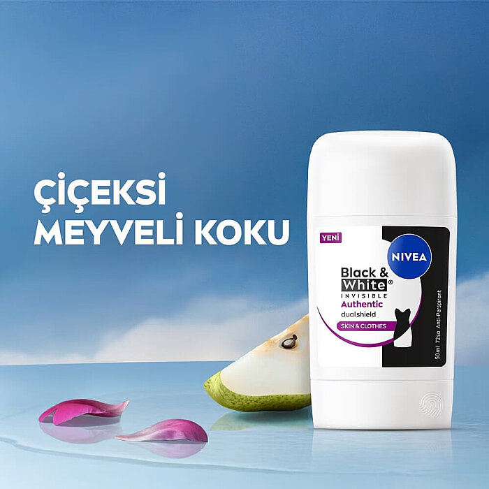Nivea Black & White Authentic Kadın Deodorant Stick 50 Ml - 4