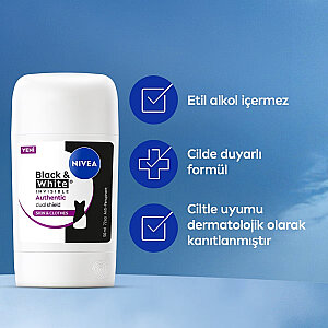 Nivea Black & White Authentic Kadın Deodorant Stick 50 Ml - 7
