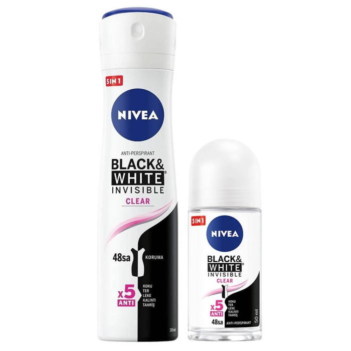 Nivea Black&White Clear Deo 150 Ml+Mini Roll-On 25 Ml Set