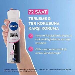 Nivea Black&White Clear Deo 150 Ml+Mini Roll-On 25 Ml Set - 3