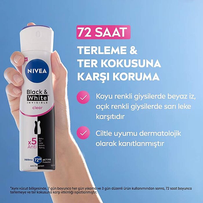 Nivea Black&White Clear Deo 150 Ml+Mini Roll-On 25 Ml Set - 3