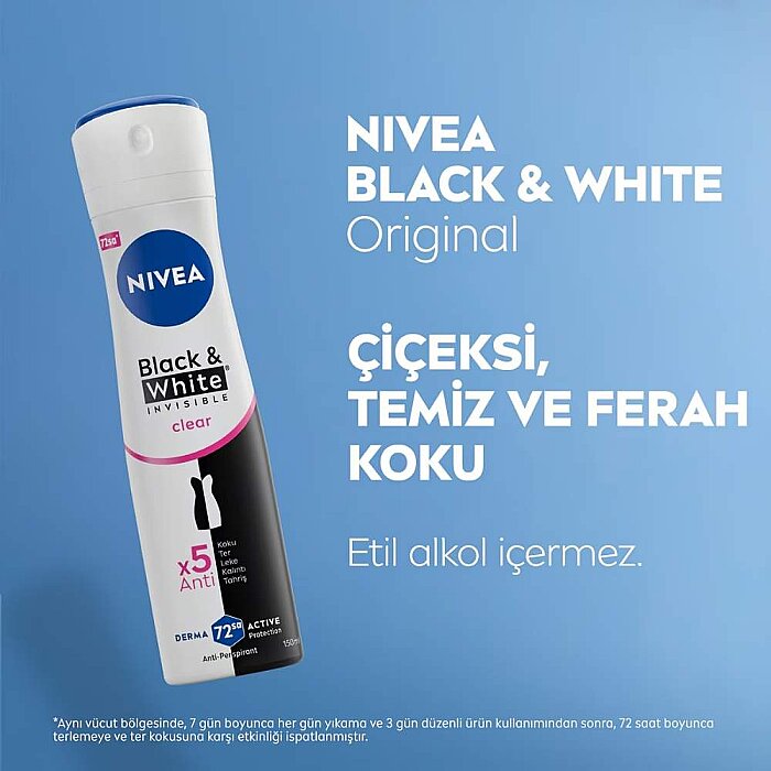 Nivea Black&White Clear Deo 150 Ml+Mini Roll-On 25 Ml Set - 5