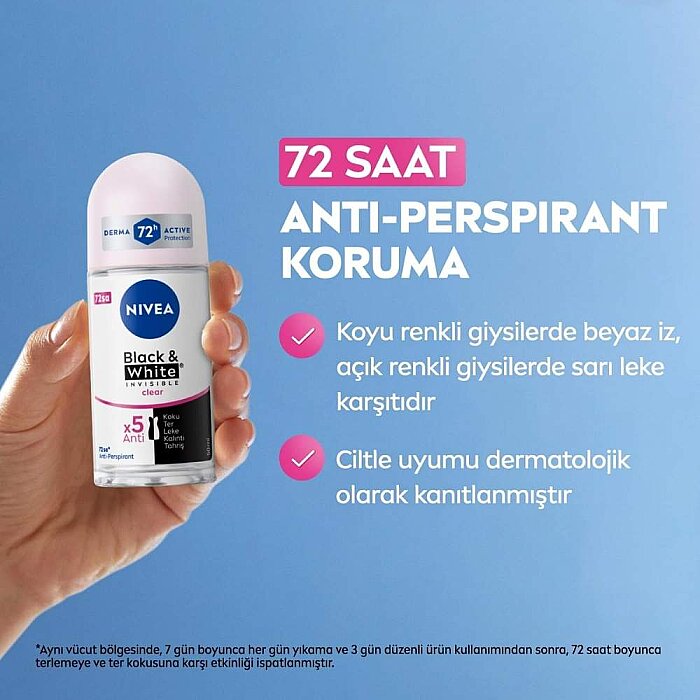 Nivea Black&White Clear Kadın Roll-On 50 Ml - 2