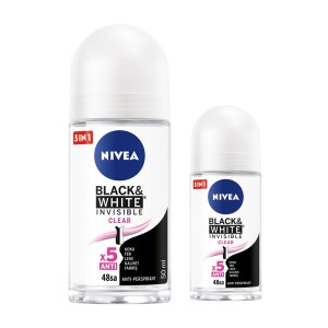 Nivea - Nivea Black&White Clear Roll-On 50 Ml + Roll-On 25 Ml Set