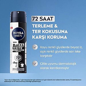 Nivea Black&White Invisible Power Erkek Deodorant 200 Ml - 4