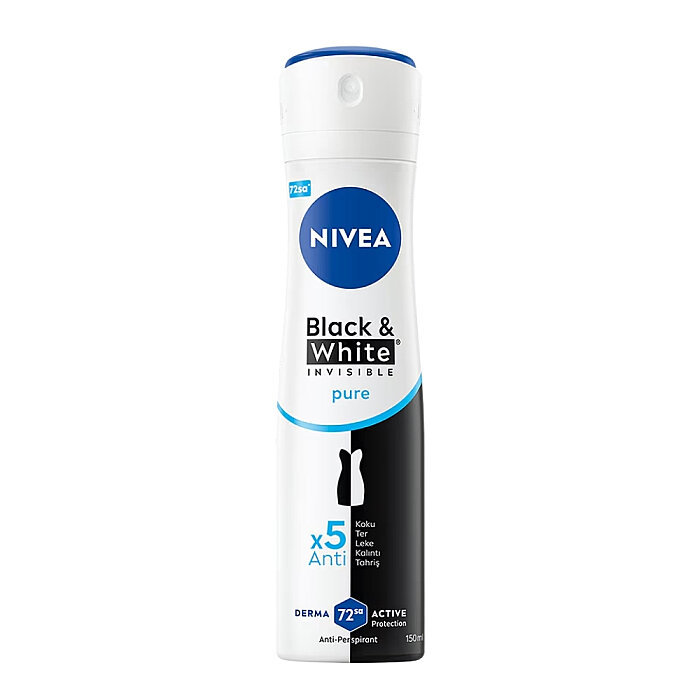 Nivea Black&White Pure Kadın Deodorant 150 Ml - 1
