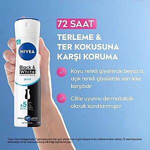 Nivea Black&White Pure Kadın Deodorant 150 Ml - 2