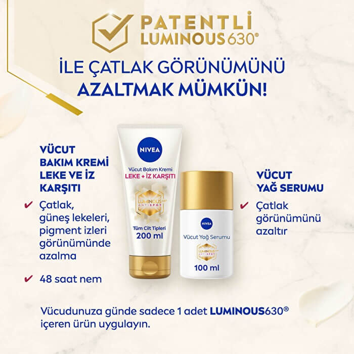 Nivea Body Luminous 630 Çatlak Karşıtı Vücut Yağ Serum 100 Ml