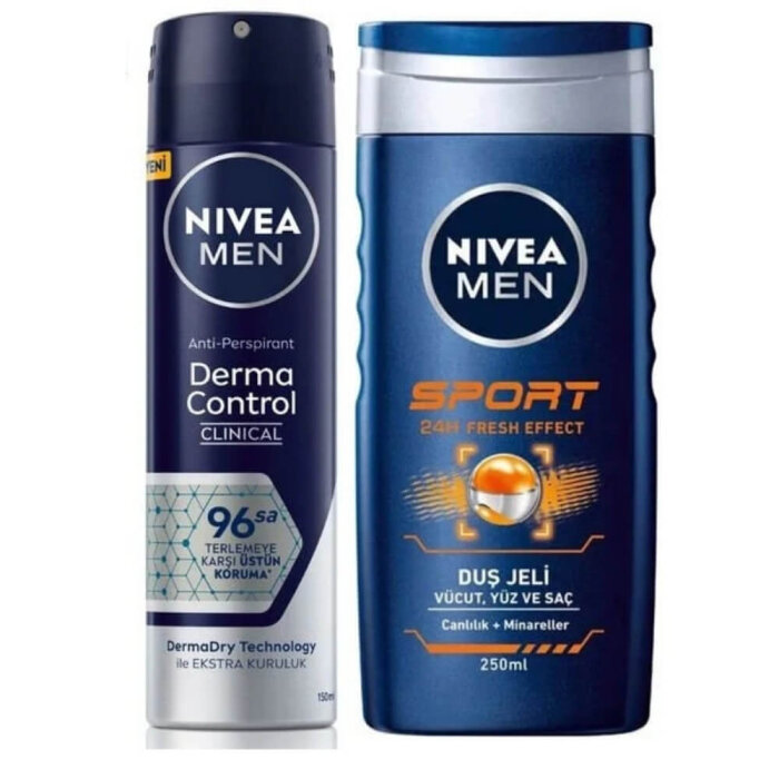 Nivea Derma Control Clinical Erkek Deodorant 150 Ml + Duş Jeli 250 Ml Set - 1