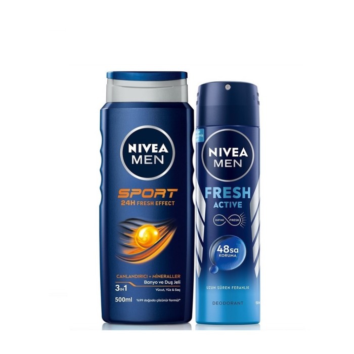Nivea Fresh Erkek Sprey Deodorant 150 Ml + Sport Duş Jeli 250 Ml Set - 1