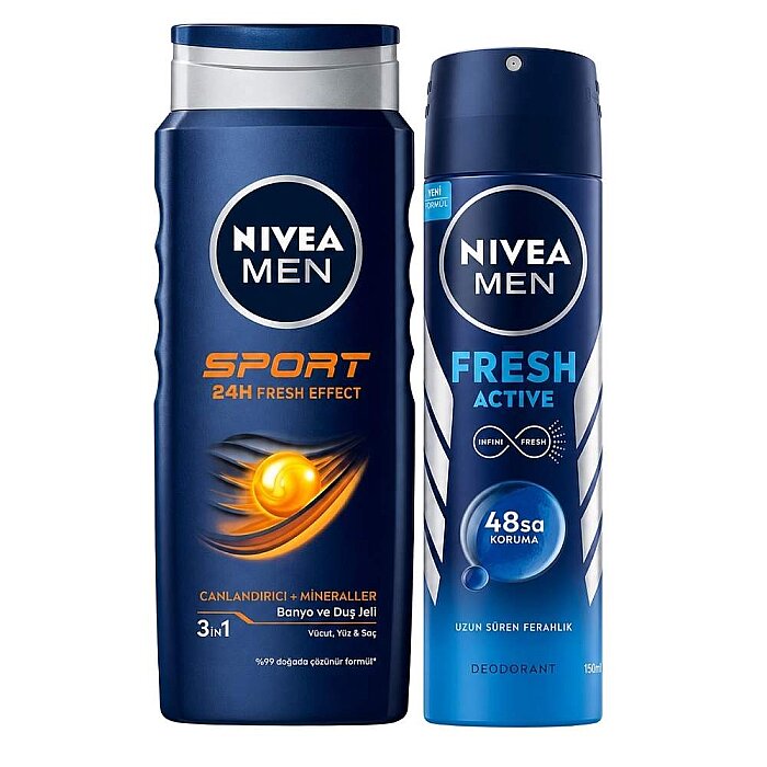 Nivea Fresh Erkek Sprey Deodorant 150 Ml + Sport Duş Jeli 250 Ml Set - 1