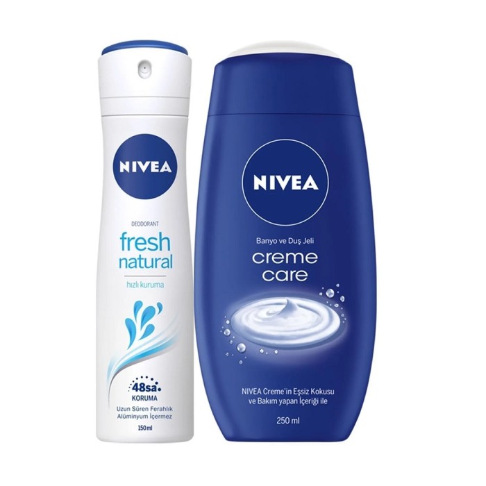 Nivea Fresh Natural Kadın Deodorant 150 Ml + Creme Care Duş Jeli 250 Ml Set