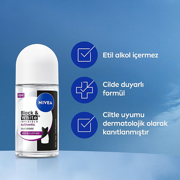 Nivea Invisible Black & White Authentic Kadın Deodorant Roll-On 50 Ml - 7