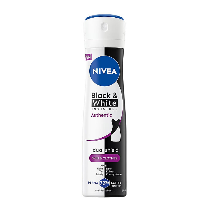 Nivea Invisible Black & White Authentic Kadın Deodorant Sprey 150 Ml - 1