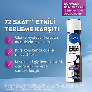 Nivea Invisible Black & White Authentic Kadın Deodorant Sprey 150 Ml - 3