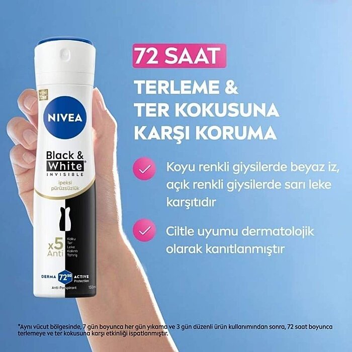 Nivea Invisible Black&White İpeksi Pürüzsüzlük Kadın Deodorant 150 Ml - 2