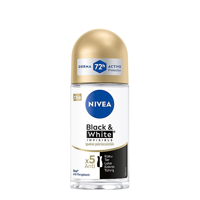 Nivea Invisible Black&White İpeksi Pürüzsüzlük Kadın Roll-On 50 Ml - 1