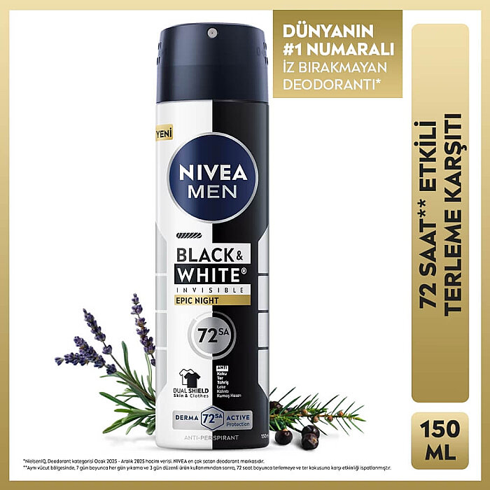 Nivea Men Black & White Power Epic Night Erkek Deodorant Sprey 150 Ml - 2