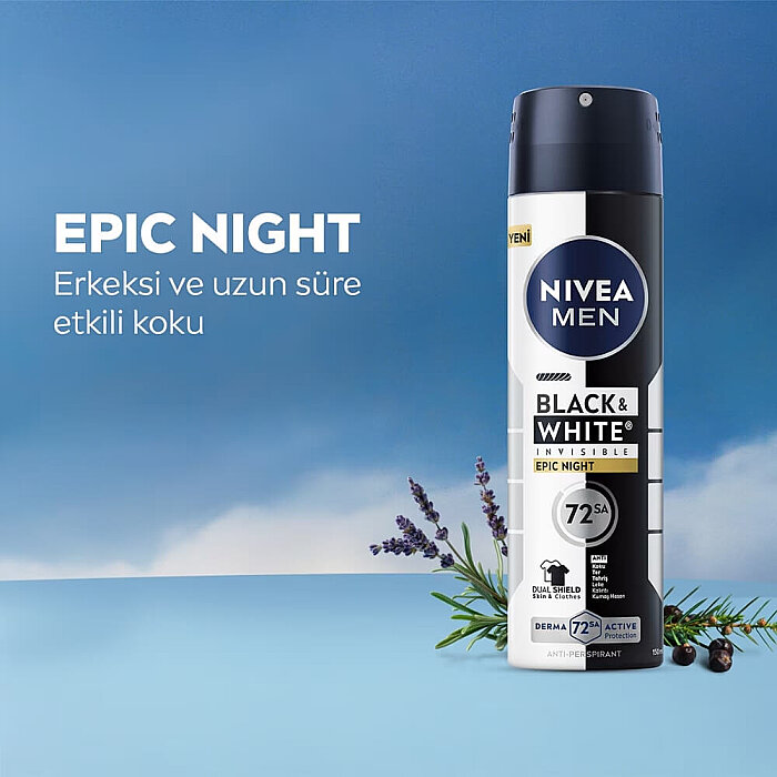 Nivea Men Black & White Power Epic Night Erkek Deodorant Sprey 150 Ml - 6