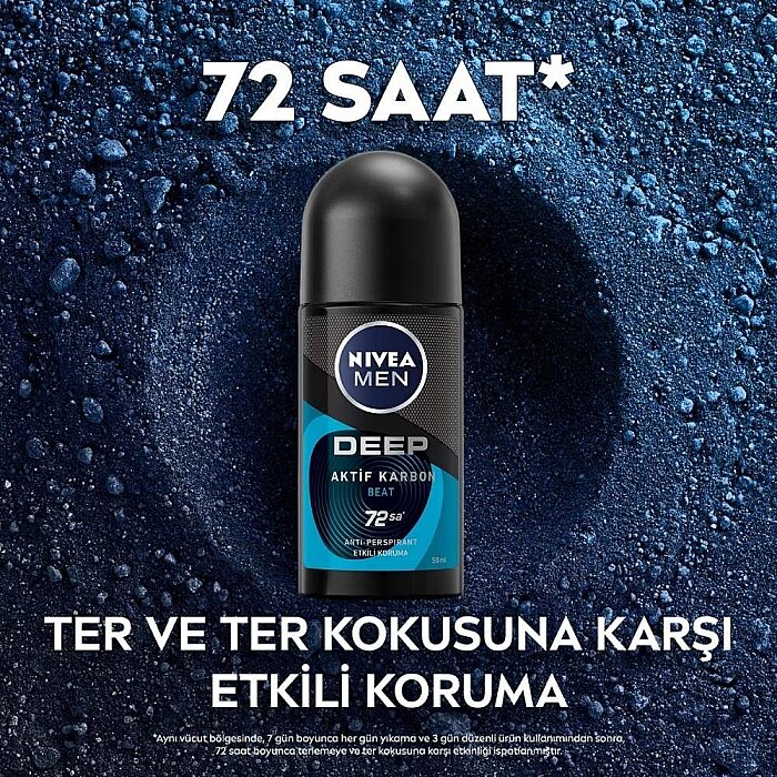 Nivea Men Deep Beat Aktif Karbon Erkek Deodorant Roll-On 50 Ml - 2