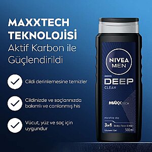 Nivea Men Deep Dimension Duş Jeli 500 Ml - 2