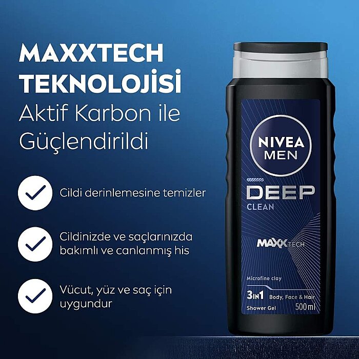 Nivea Men Deep Dimension Duş Jeli 500 Ml - 2