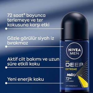 Nivea Men Erkek Roll-on Deodorant Deep Extreme 50 Ml - Thumbnail