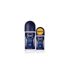 Nivea - Nivea Men Erkek Roll-On Deodorant Fresh 50 Ml + Mini Roll-On Fresh 25 Ml Set