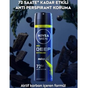 Nivea Men Erkek Sprey Deodorant Deep Extreme 150 Ml - Thumbnail