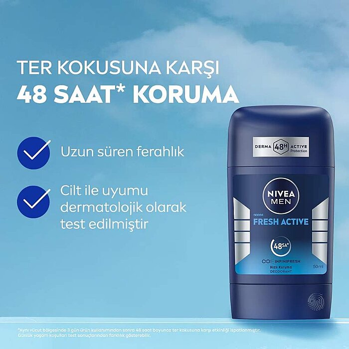 Nivea Men Fresh Active Deo Stick 50 Ml - 2