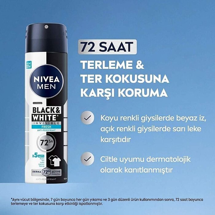 Nivea Men Invisible Black&White Fresh Deodorant 150 Ml - 2