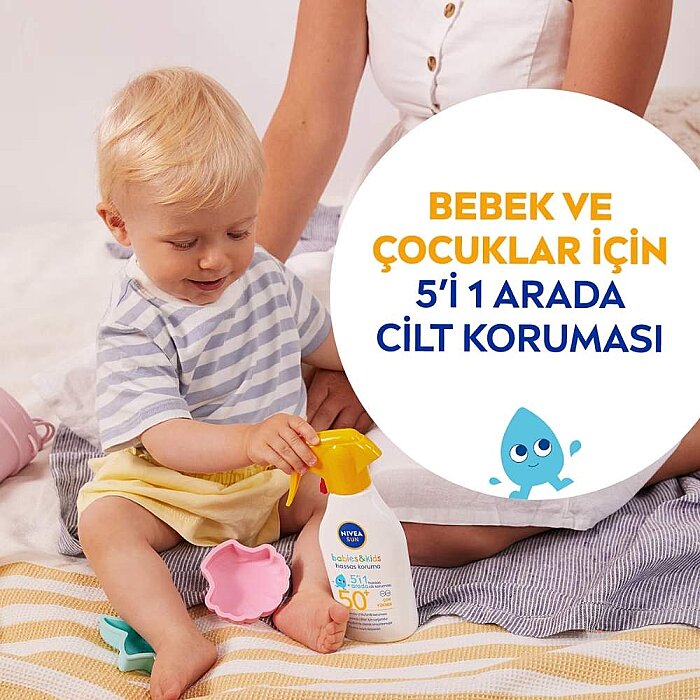 Nivea Sun Babies & Kids Hassas Koruma Güneş Koruyucu Sprey SPF50 270 Ml - 3