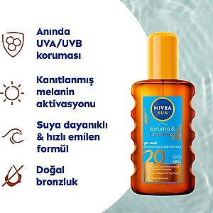 Nivea Sun Koruma&Bronzluk Arttırıcı Güneş Yağı Spf20 200 Ml - 2