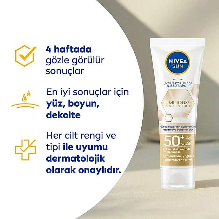 Nivea Sun Luminous630 Leke Karşıtı Güneş Koruyucu Yüz Kremi 50SPF 40 Ml - 6