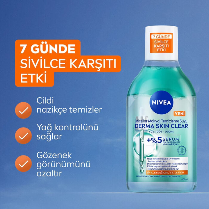 Nivea Visage Derma Skin Clear Micellar Makyaj Temizleme Suyu 400 Ml - 2