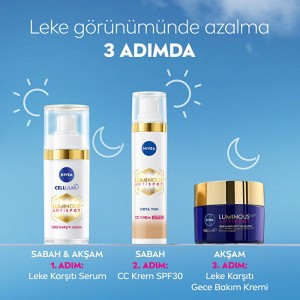 Nivea Visage Luminous 630 Koyu Leke Karşıtı SPF30 CC Yüz Kremi Orta Ton - Thumbnail