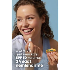 Nivea Yüksek Güneş Korumalı SPF50+ Dudak Bakım Kremi 4.8 Gr - Thumbnail