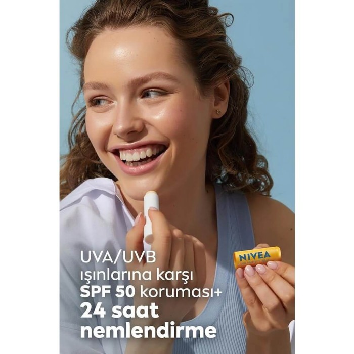 Nivea Yüksek Güneş Korumalı SPF50+ Dudak Bakım Kremi 4.8 Gr