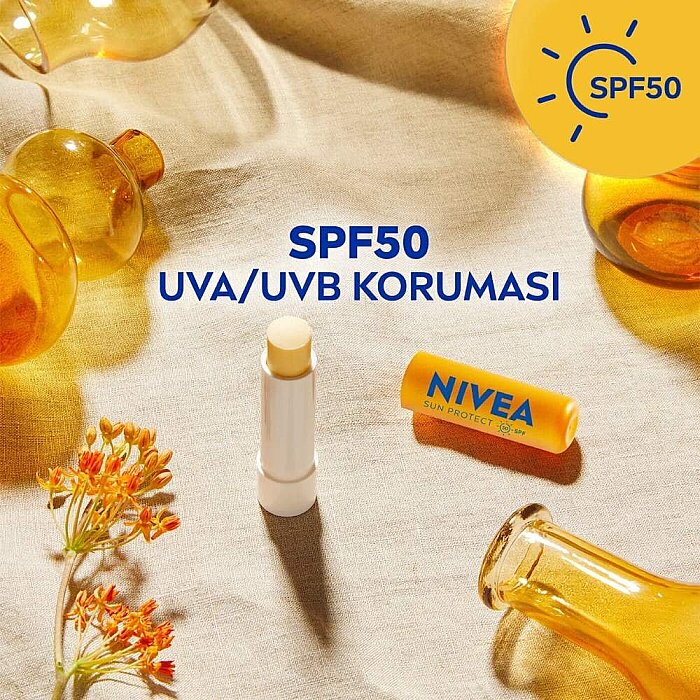 Nivea Yüksek Güneş Korumalı SPF50+ Dudak Bakım Kremi 4.8 Gr - 6