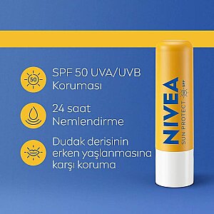 Nivea Yüksek Güneş Korumalı SPF50+ Dudak Bakım Kremi 4.8 Gr - 2
