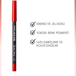 Note Silk Stay Lipliner 08 Scarlet Red - 2