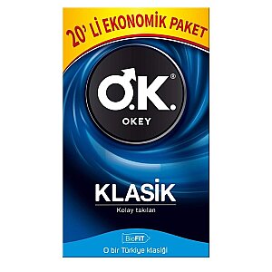 Okey Klasik Prezervatif Ekonomik Paket 20'li - Okey