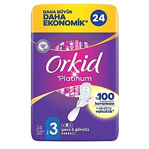 Orkid Platinum Dörtlü Paket Hijyenik Ped Gece 24'lü - Orkid