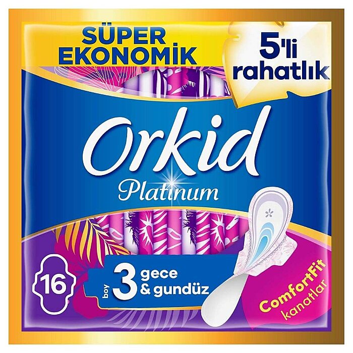 Orkid Platinum Hijyenik Ped Gece Süper Ekonomik Paket 16'lı - 2