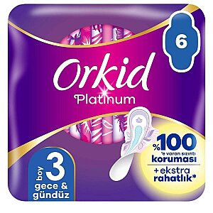 Orkid Platinum Hijyenik Ped Gece Tekli Paket 6'lı - 1
