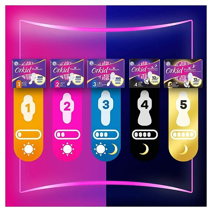 Orkid Platinum Hijyenik Ped Gece Tekli Paket 6'lı - 5