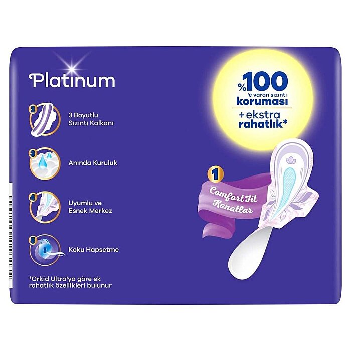 Orkid Platinum Hijyenik Ped Gece Tekli Paket 6'lı - 6